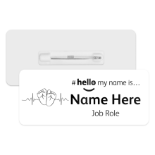 #hello my name is... Name Badge - Baby Feet Heartbeat