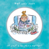 Holy Mackerel It snot a laughing matter, 15cm square get well card by Rosie Brooks. Blank inside for your message.