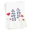 Lupins and poppies blank greeting card -  designed by Eloise Hall - 15.7 x 11cm and blank inside, made in the UK