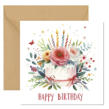 Floral Birthday Cards - Bright Colourful Floral Card - Standard Smooth Card