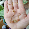 Peach Moonstone Gold Bracelet 