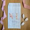 Personalised Wedding Candy Bags | Pink Initials Floreal | 15cm × 10cm | White | Cerimony, Bridal, Matrimony, Marriage, Party, Event - White - Sample (not custom)