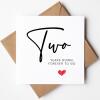 Second Anniversary Card, 'Two Years Down, Forever to Go' - Anniversary Gift - Anniversary Gift for Husband / Wife  2nd Anniversary Card