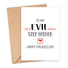 Father's Day Card - Not So Evil After All Step Father - Small (Approx. A6 | 105mm x 148mm | 4.1in x 5.8in) - Standard Smooth Card