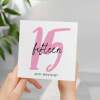 15 Year Anniversary Card For 15th Wedding Anniversary For Him or Her Wife Husband Card For Fifteenth Anniversary - Square (5.5x5.5) / Blank Inside