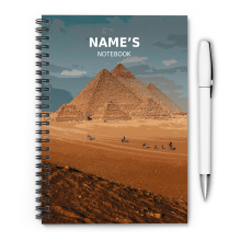 Personalised A5 Artwork Notebook - Pyramids of Giza - Egypt