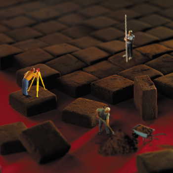 Holy Mackerel Uneven surface, a chocolate themed Minimiam blank greetings card, 150mm square, printed in the UK on board from sustainable sources