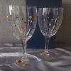 Hand Painted Rainbow Love Heart Champagne Prosecco Glasses