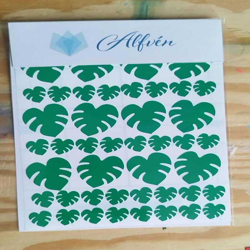 Monstera Leaf Stickers 1inch and 0.5inch mix