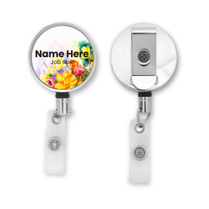 Personalised Metal ID Reel - Floral Bouquet