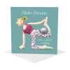 Pilates princess - female pilates birthday card for her - designed by Erica Sturla - 15cm square and blank inside, made in the UK