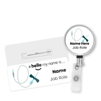 Hello My Name is Badge Butterfly Needle & ID Badge Reel Personalised Premium Durable Name Badge #hello mynameis Name Badge Nurse Badges.