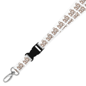Double Breakaway Lanyard - Cute Brown Bear