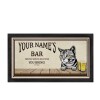 Personalised Cat Bar Runner Mat, Cat Sign & 4 x Drinks Coasters Gift Set Garden Bar Sets / Custom Beer Mats Home Bar, personalised bar mat - Set of 4 Coasters