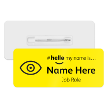 #hello my name is... Name Badge - Classic Yellow - Eye Icon