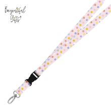 Double Breakaway Lanyard - Pastel Polka Dots