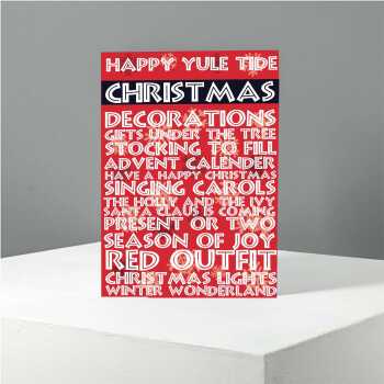 Christmas Words 6 x 4" Greeting Card Sent Direct to Friend or Relative