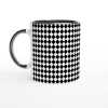 Patterned Black 288 Diamond Mug - Ceramic White