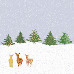 Three Deer in Snow Greeting Card