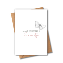 Self Love Card - Make Yourself A Priority - Small (Approx. A6 | 105mm x 148mm | 4.1in x 5.8in) - Standard Smooth Card