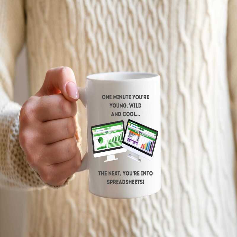 Funny Mug for Spreadsheet Data Fans! - For Him or For Her - Ideal For Accountant, Finance, HR, Sales Office Coffee or Tea Mug - Gift Ideas