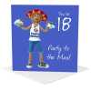 18th birthday card for him - designed by Erica Sturla - 15cm square and blank inside, made in the UK