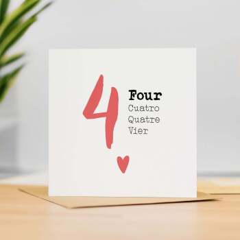 4 Year Anniversary Card 4 Year Card For Husband 4th Anniversary Card For Wife Anniversary Card For Boyfriend or Girlfriend 4 Year Card