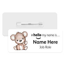 #hello my name is... Name Badge - Cute Brown Bear