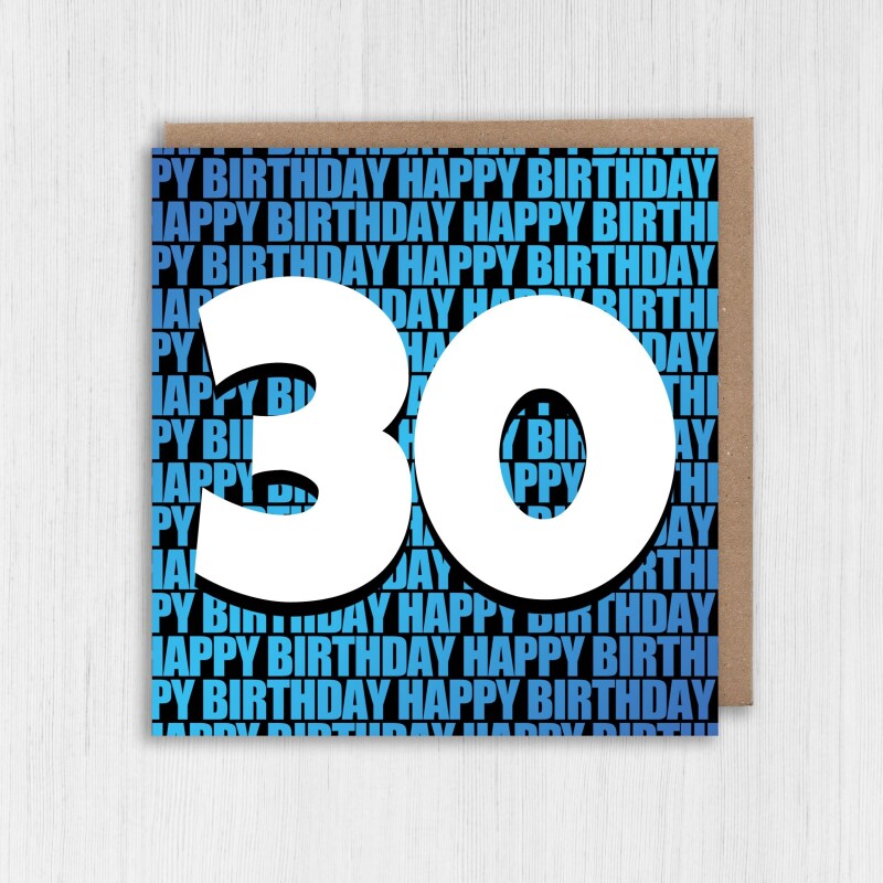 Any age, 16th, 18th, 21st, 30th, 40th, 50th, 60th, 70th happy birthday card in blue or pink (Size A6/A5/A4/Square 6x6") - A6: Single card - Blue