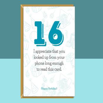 Funny 16th Birthday Card - Personalised - For Him or For Her - For someone turning 16 years old - Greetings Card - Customised if needed
