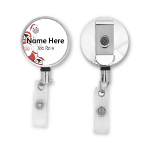 Personalised Metal ID Reel - Cute Christmas Characters