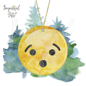 Watercolour Emoji Ceramic Christmas Tree Decoration - Hushed