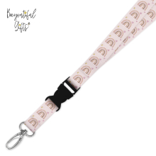 Double Breakaway Lanyard - Pink Pastel Rainbow