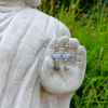 Blue Lace Agate Crystal Sterling Silver 925 Earrings