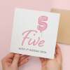 Personalisable 5th Birthday Card For Girl Five Year Old Birthday Card Custom Card For Fifth Birthday For Girl Happy 5th Birthday Card - Square (5.5x5.5) / Blank Inside