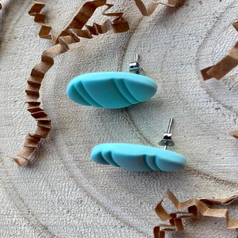 Handmade Pastel Easter Egg Earrings: Polymer Clay Studs , spring earrings