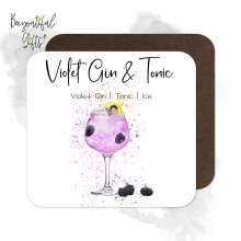 Drink Ingredient Coaster - Violet Gin & Tonic