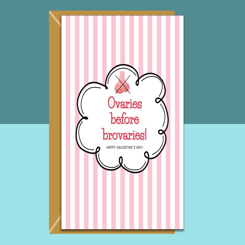 Funny Galentine's Day Card for Her - Ideal for your bestie, single friends this Valentines. - Blank inside - Regular - Matte Card