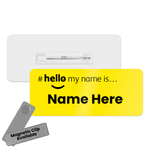 Large Name Badge - Yellow Hello My Name is...