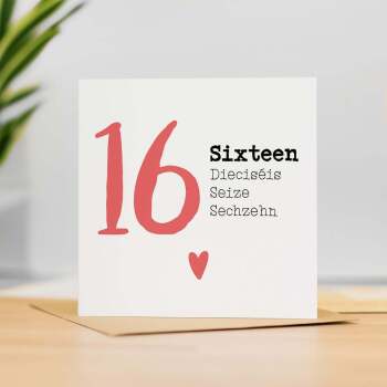 16 Year Anniversary Card 16 Year Card For Husband 16th Anniversary Card For Wife Anniversary Card For Boyfriend or Girlfriend 16 Year Card