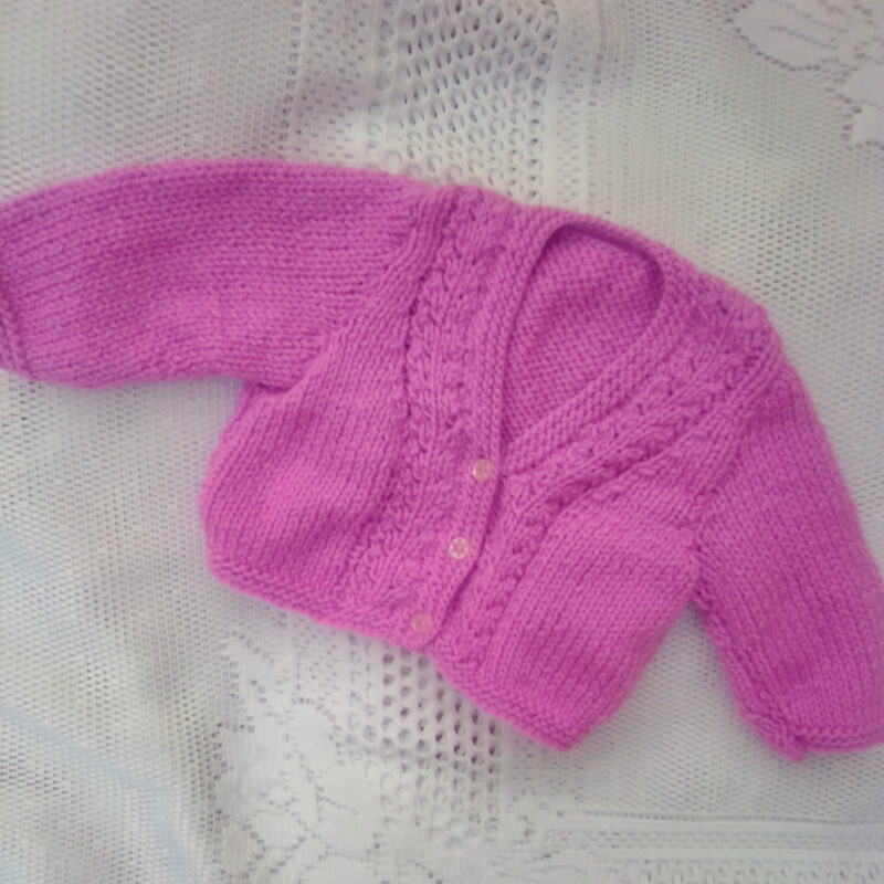 Hand Knitted 5 Piece Dress Set for a Baby Girl - Premature 2     - Chest 12 ins -  £22.50