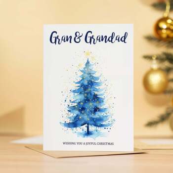 Christmas Card For Gran and Grandad Card For Granparents Xmas Card For Gran & Grandad Christmas Card for Loved Ones Christmas Tree Card