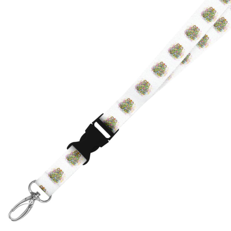 Double Breakaway Lanyard - Coquette Colourful Christmas Tree