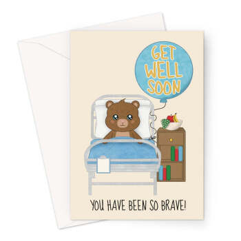 Children's Get Well Soon Card - Teddy Bear