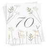 Feminine floral 70th birthday greeting card -  designed by Eloise Hall - 15.7 x 11cm and blank inside, made in the UK