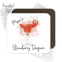 Personalised Strawberry Daiquiri Coaster with Splash Effect