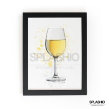 White Wine Splash Effect Art Print - A6 (Approx. 10cm x 15cm)