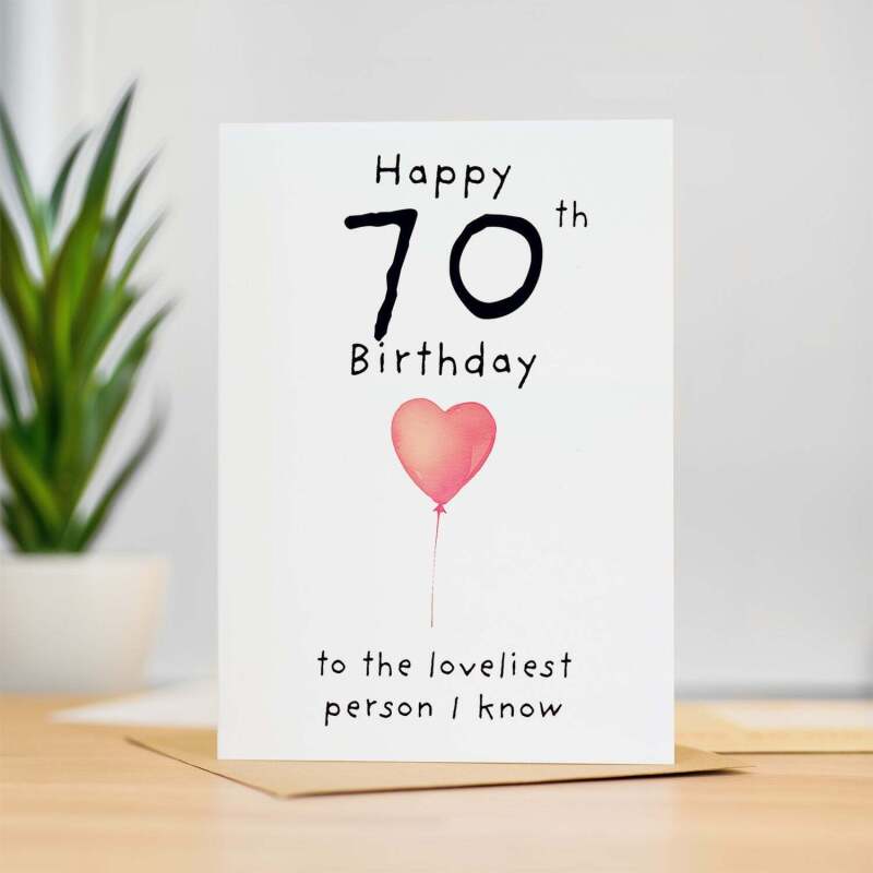 70th Birthday Card for Her Birthday Card Wife 70th Birthday Card For Sister Birthday Card 70 th Birthday Card For Friend - Large (5x7) / Blank Message