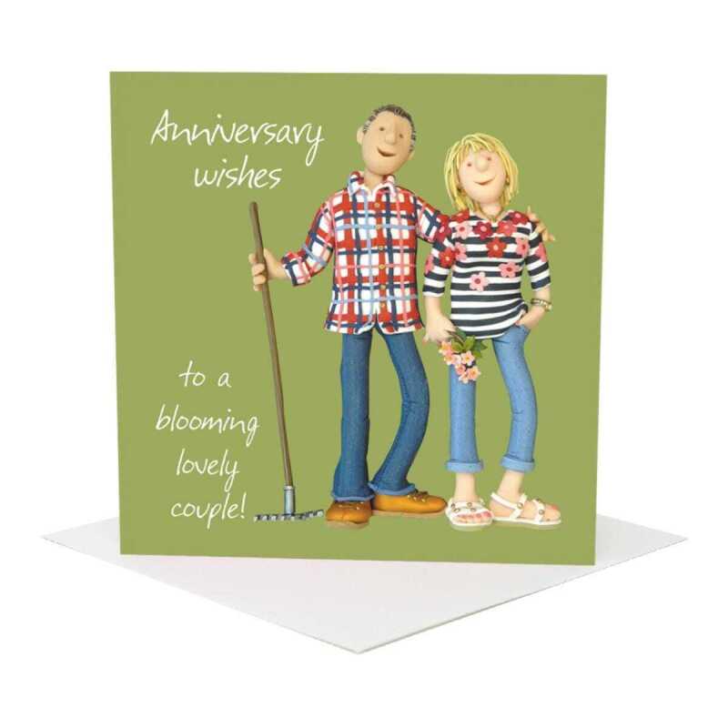 A blooming lovely couple anniversary card - designed by Erica Sturla - 15cm square and blank inside, made in the UK