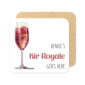 Personalised Kir Royale Coaster | Personalised Cocktail Coaster